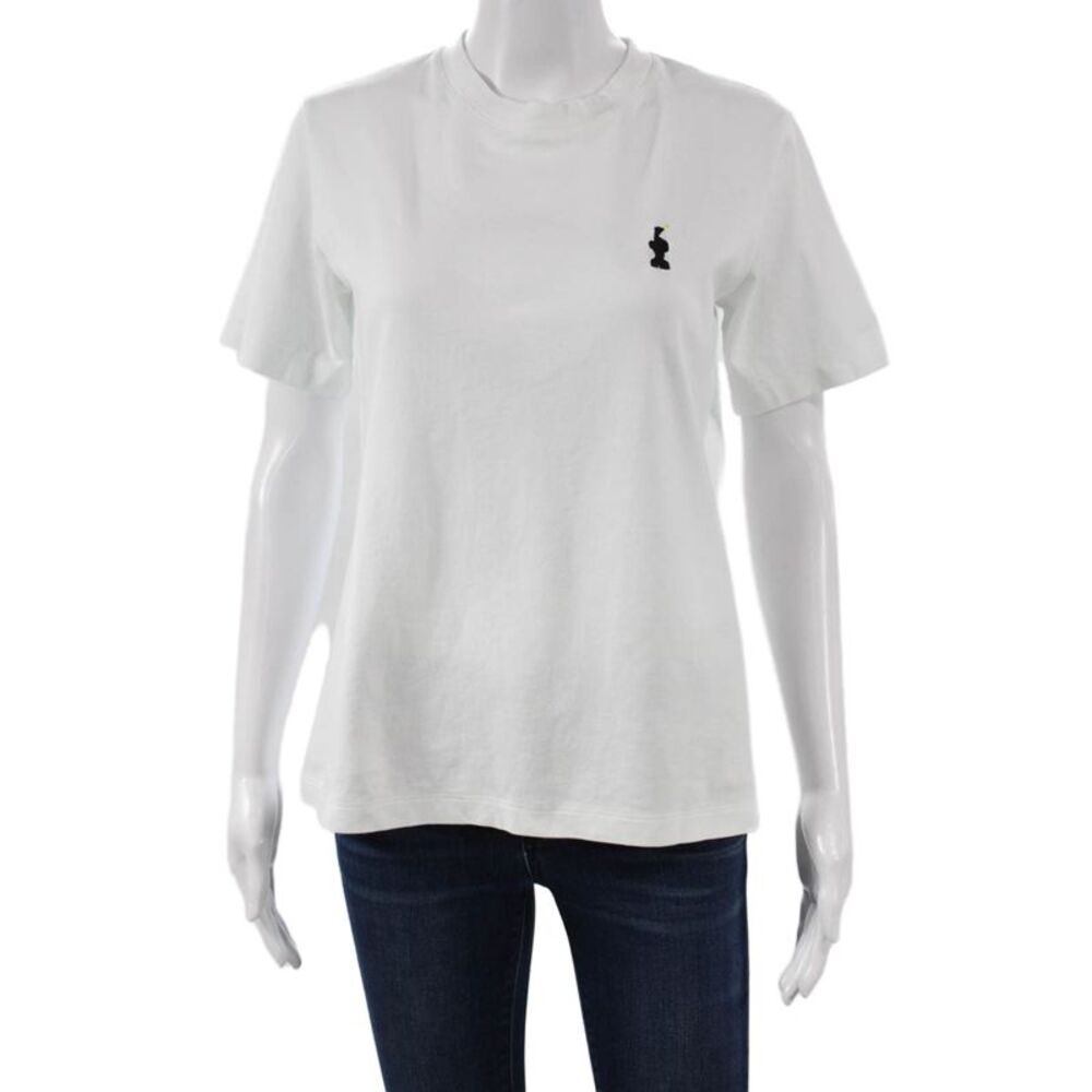 MM. La Fleur Womens Pima Cotton Crew Neck Short Sleeve T-Shirt White Size M